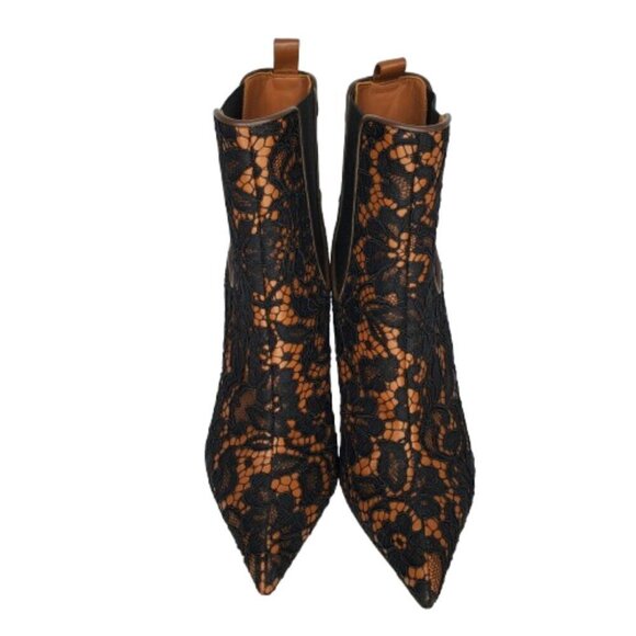 Givenchy Leather Lace Heeled Ankle Boots - Picture 2 of 9